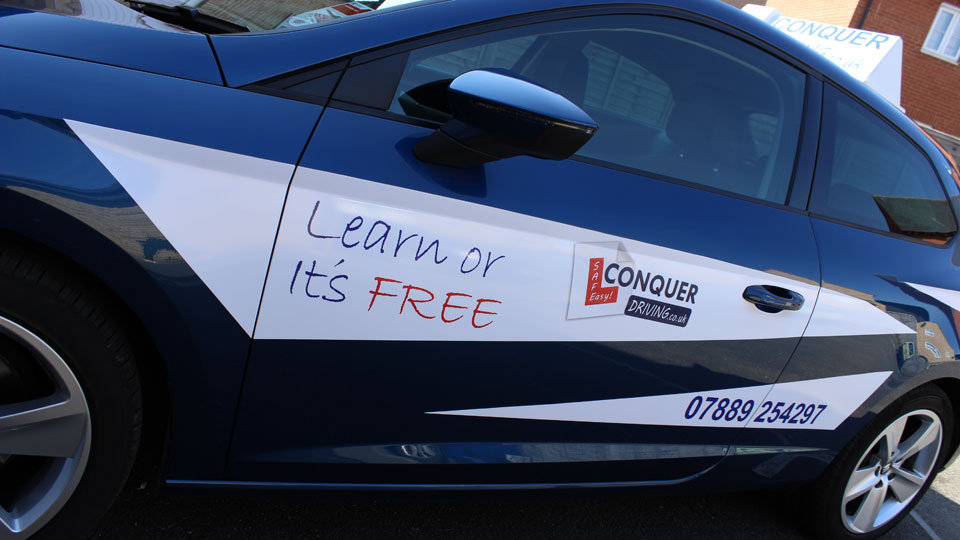 Learner Driver Holding Steering Wheel Image